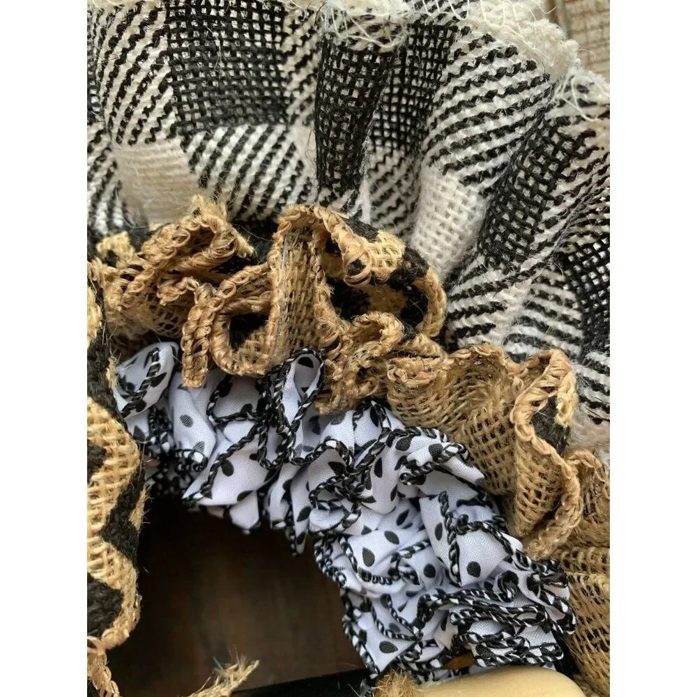 Bless this Kitchen Ruffled Plaid Burlap Mini 12.5